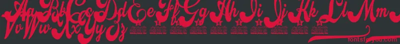 Attraction Personal Use Font – Red Fonts on Black Background