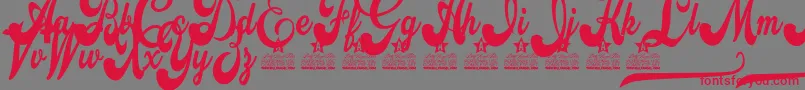 Attraction Personal Use-Schriftart – Rote Schriften auf grauem Hintergrund