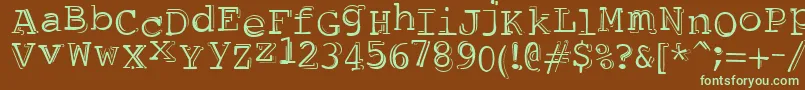 Шрифт DubbleTrubble – зелёные шрифты на коричневом фоне