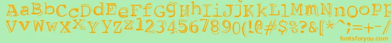 DubbleTrubble Font – Orange Fonts on Green Background