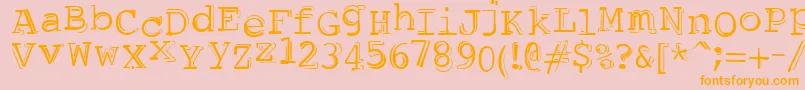 DubbleTrubble-Schriftart – Orangefarbene Schriften auf rosa Hintergrund