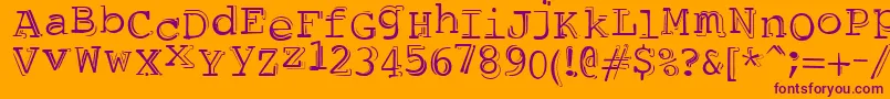 DubbleTrubble Font – Purple Fonts on Orange Background