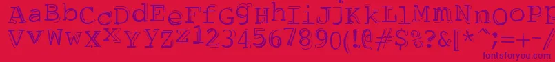 DubbleTrubble Font – Purple Fonts on Red Background