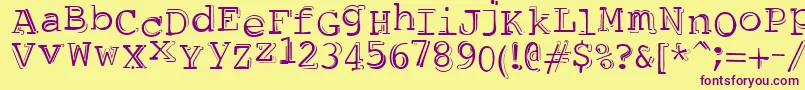 DubbleTrubble Font – Purple Fonts on Yellow Background