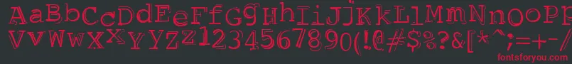 DubbleTrubble-Schriftart – Rote Schriften auf schwarzem Hintergrund