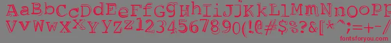 フォントDubbleTrubble – 赤い文字の灰色の背景