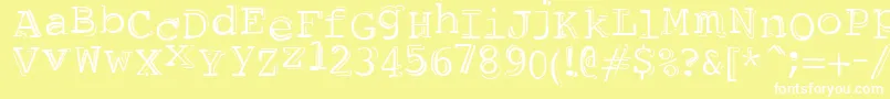 フォントDubbleTrubble – 黄色い背景に白い文字