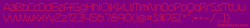 Czcionka Atures 300 PERSONAL USE – czerwone czcionki na fioletowym tle