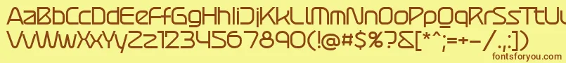 フォントAtures 500 PERSONAL USE – 茶色の文字が黄色の背景にあります。