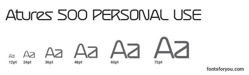 Atures 500 PERSONAL USE Font Sizes