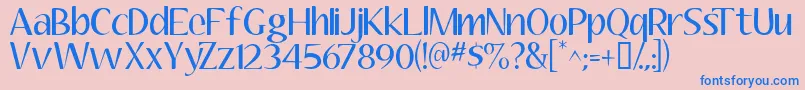 AUBREY1  -Schriftart – Blaue Schriften auf rosa Hintergrund