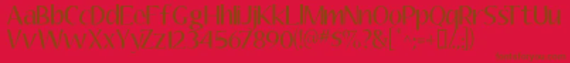 Fonte AUBREY1   – fontes marrons em um fundo vermelho