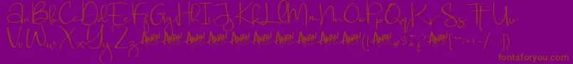 Шрифт Aubrielle Demo – коричневые шрифты на фиолетовом фоне