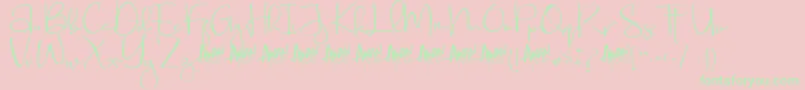 Aubrielle Demo-Schriftart – Grüne Schriften auf rosa Hintergrund