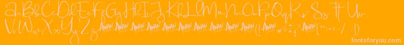 Aubrielle Demo-Schriftart – Rosa Schriften auf orangefarbenem Hintergrund