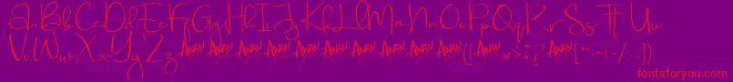 Aubrielle Demo Font – Red Fonts on Purple Background