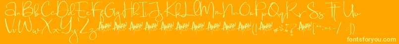 Aubrielle Demo Font – Yellow Fonts on Orange Background