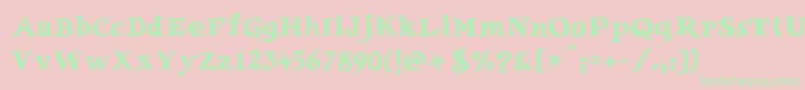 Auca Font – Green Fonts on Pink Background