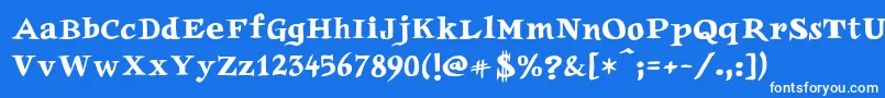 フォントAuca – 青い背景に白い文字