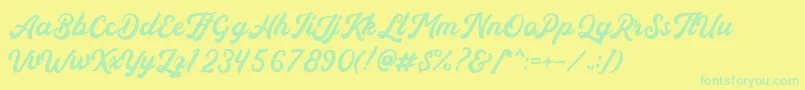 More about Auckland Free Font Auckland Free Font – Green Fonts on Yellow Background