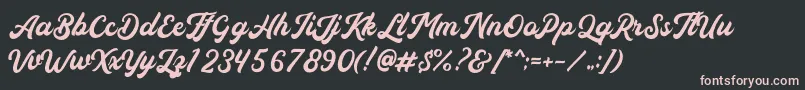 Auckland Free Font – Pink Fonts on Black Background