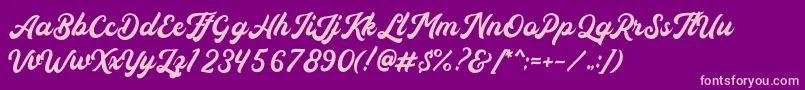 Auckland Free Font – Pink Fonts on Purple Background