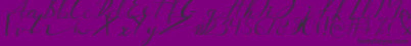 fuente Aucklands Script – Fuentes Negras Sobre Fondo Morado