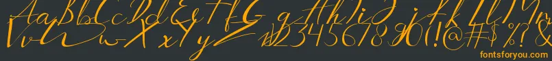 Aucklands Script Font – Orange Fonts on Black Background