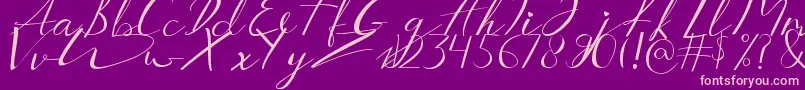Aucklands Script Font – Pink Fonts on Purple Background