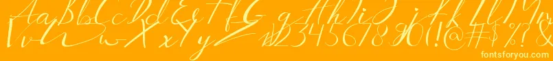 fuente Aucklands Script – Fuentes Amarillas Sobre Fondo Naranja