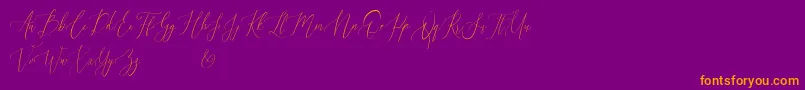 Audrey and Reynold Demo Font – Orange Fonts on Purple Background