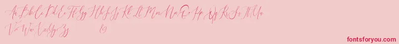 Audrey and Reynold Demo-Schriftart – Rote Schriften auf rosa Hintergrund