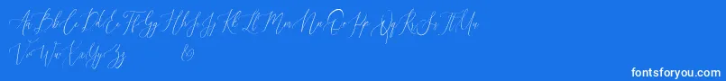 フォントAudrey and Reynold Demo – 青い背景に白い文字