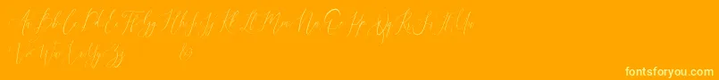 Audrey and Reynold Demo Font – Yellow Fonts on Orange Background