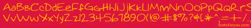 augie Font – Orange Fonts on Red Background