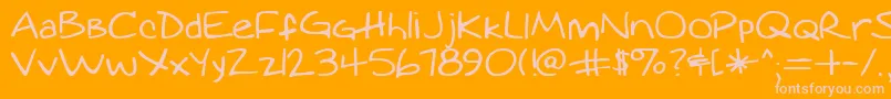 Więcej informacji o czcionce augie Czcionka augie – różowe czcionki na pomarańczowym tle