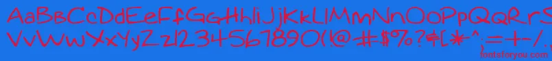 augie Font – Red Fonts on Blue Background