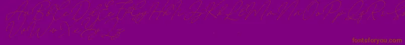 August free-Schriftart – Braune Schriften auf violettem Hintergrund