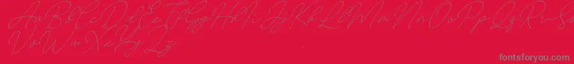 August free Font – Gray Fonts on Red Background
