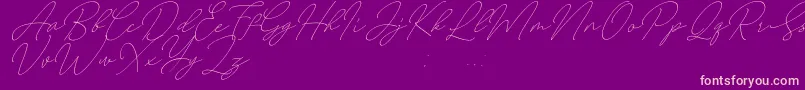 August free Font – Pink Fonts on Purple Background