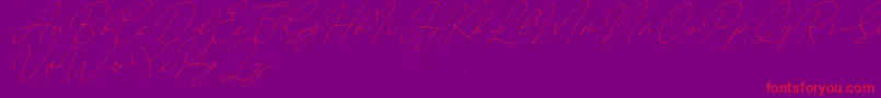 August free Font – Red Fonts on Purple Background