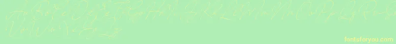 August free Font – Yellow Fonts on Green Background