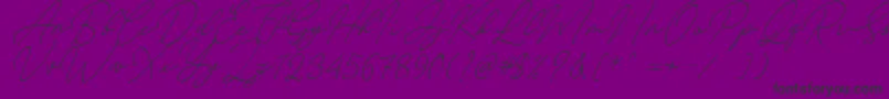 Czcionka August Script Bold Free – czarne czcionki na fioletowym tle