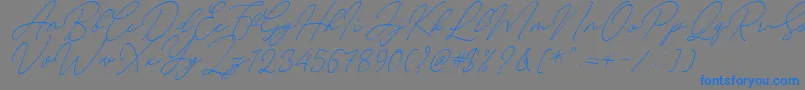 fuente August Script Bold Free – Fuentes Azules Sobre Fondo Gris