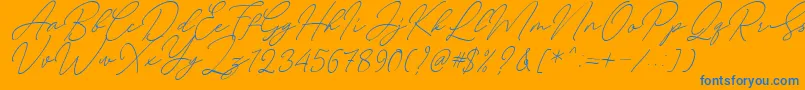 fuente August Script Bold Free – Fuentes Azules Sobre Fondo Naranja