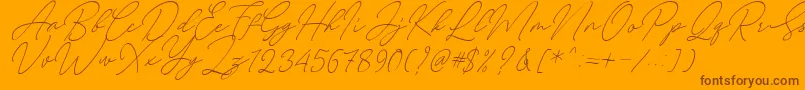 fuente August Script Bold Free – Fuentes Marrones Sobre Fondo Naranja