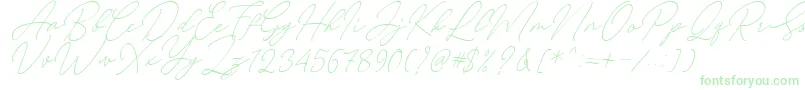 Fonte August Script Bold Free – fontes verdes em um fundo branco