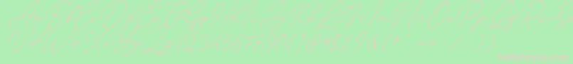 Fonte August Script Bold Free – fontes rosa em um fundo verde