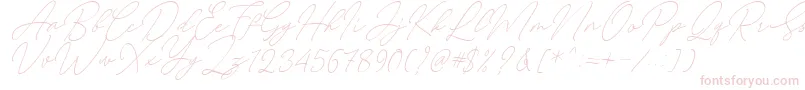 フォントAugust Script Bold Free – ピンクのフォント