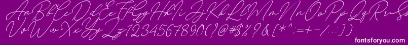 fuente August Script Bold Free – Fuentes Blancas Sobre Fondo Morado